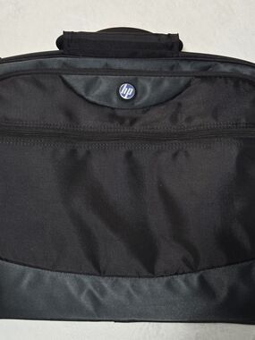 HP Black Laptop Briefcase with Blue Logo Accent
